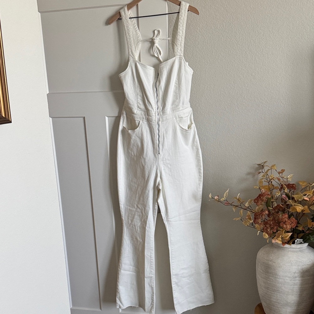 NWOT We The Free White Denim Jumpsuit